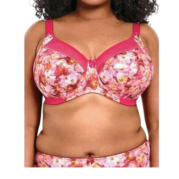 GODDESS Bra Kayla Underwire Banded Floral Pink 44L Coquette NWT Feminine Flirty - Picture 1 of 10